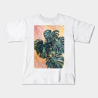 Monstera Deliciosa Abstract Painting Kids T-Shirt